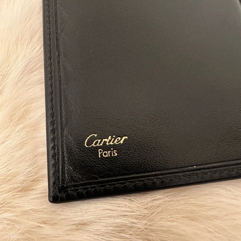 Vintage Cartier Long Black Leather Wallet - Picture 4 of 7
